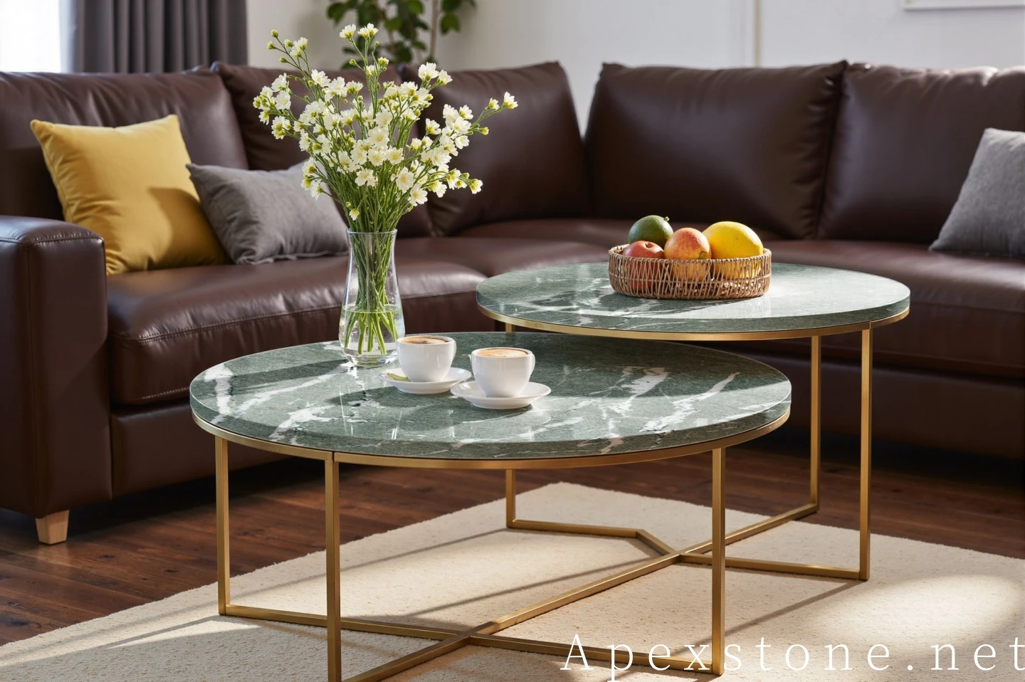 GlacierGreenMarblebrassnestingcoffeetable94 GlacierGreenMarblebrassnestingcoffeetable94
